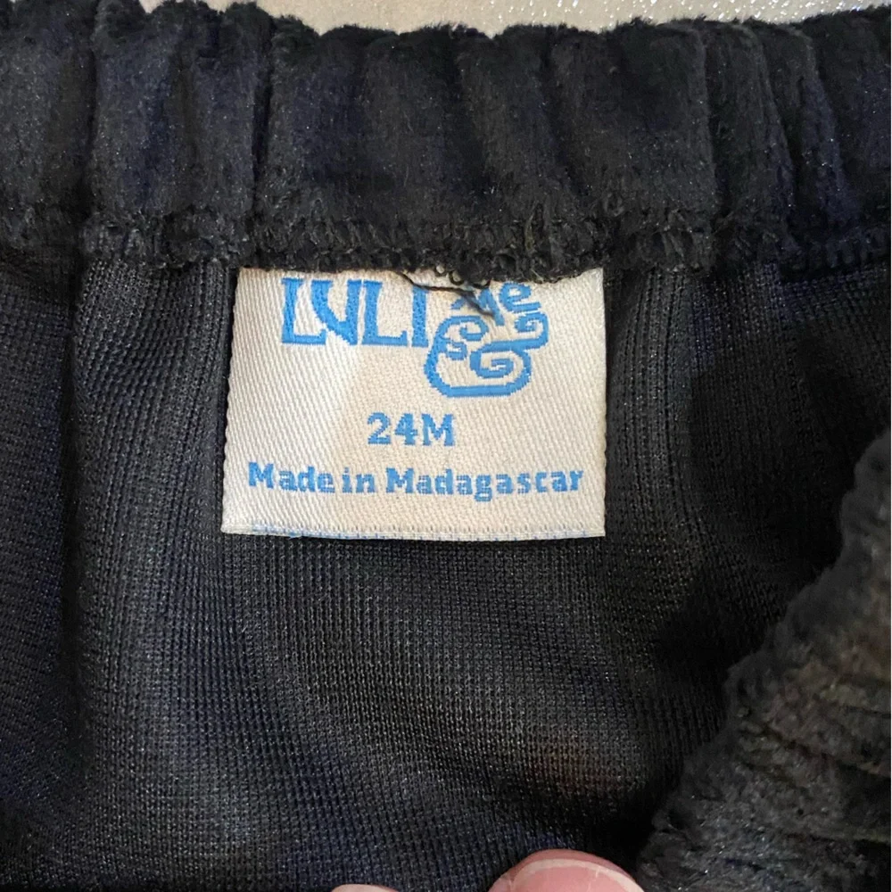 NWT Luli & Me Heirloom Lace Deluxe Black Velvet Float Dress & Bloomers girls 24M